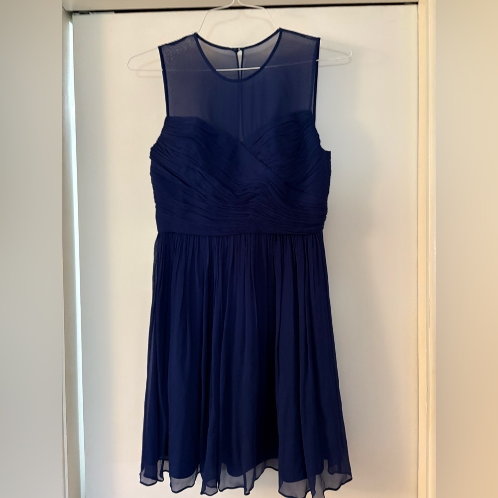 VCG-Small J. Crew Midnight Blue
Elegant chiffon Soft lined
Homecoming dress
